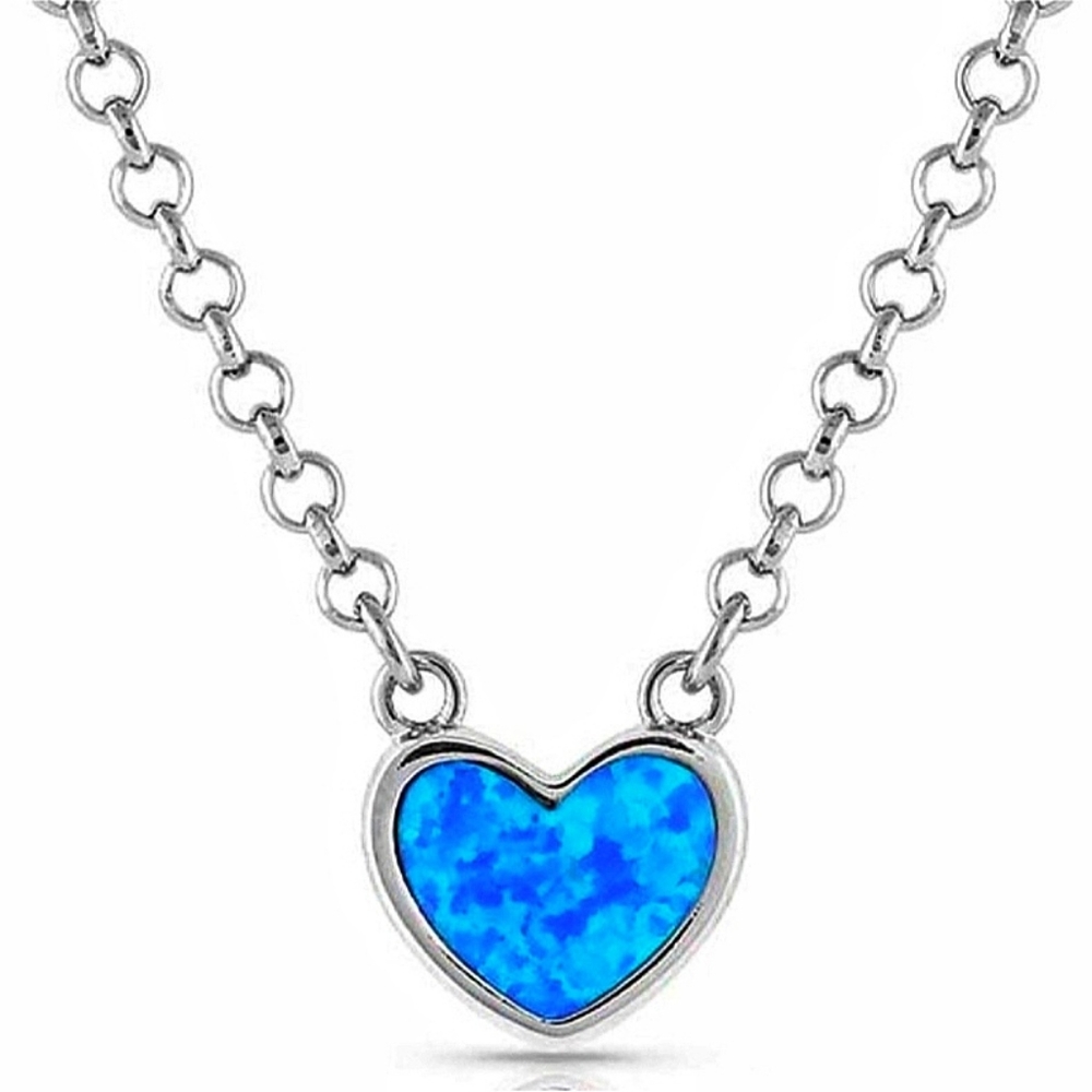 Montana Silversmiths Hidden Lake Glacial Pools Heart Necklace New!